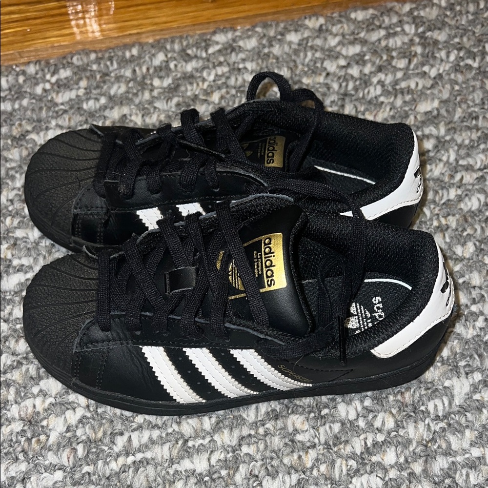Adidas Black and White Superstar Shoes